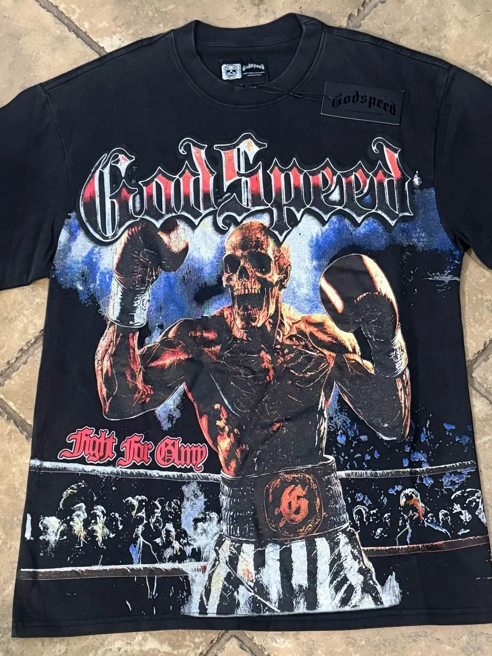 Godspeed Men’s Black Boxing Skeleton T-Shirt